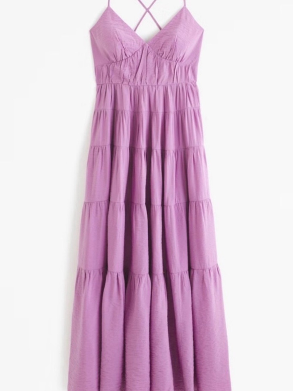 Abercrombie & Fitch Tiered Maxi Dress XSP Purple/Pink